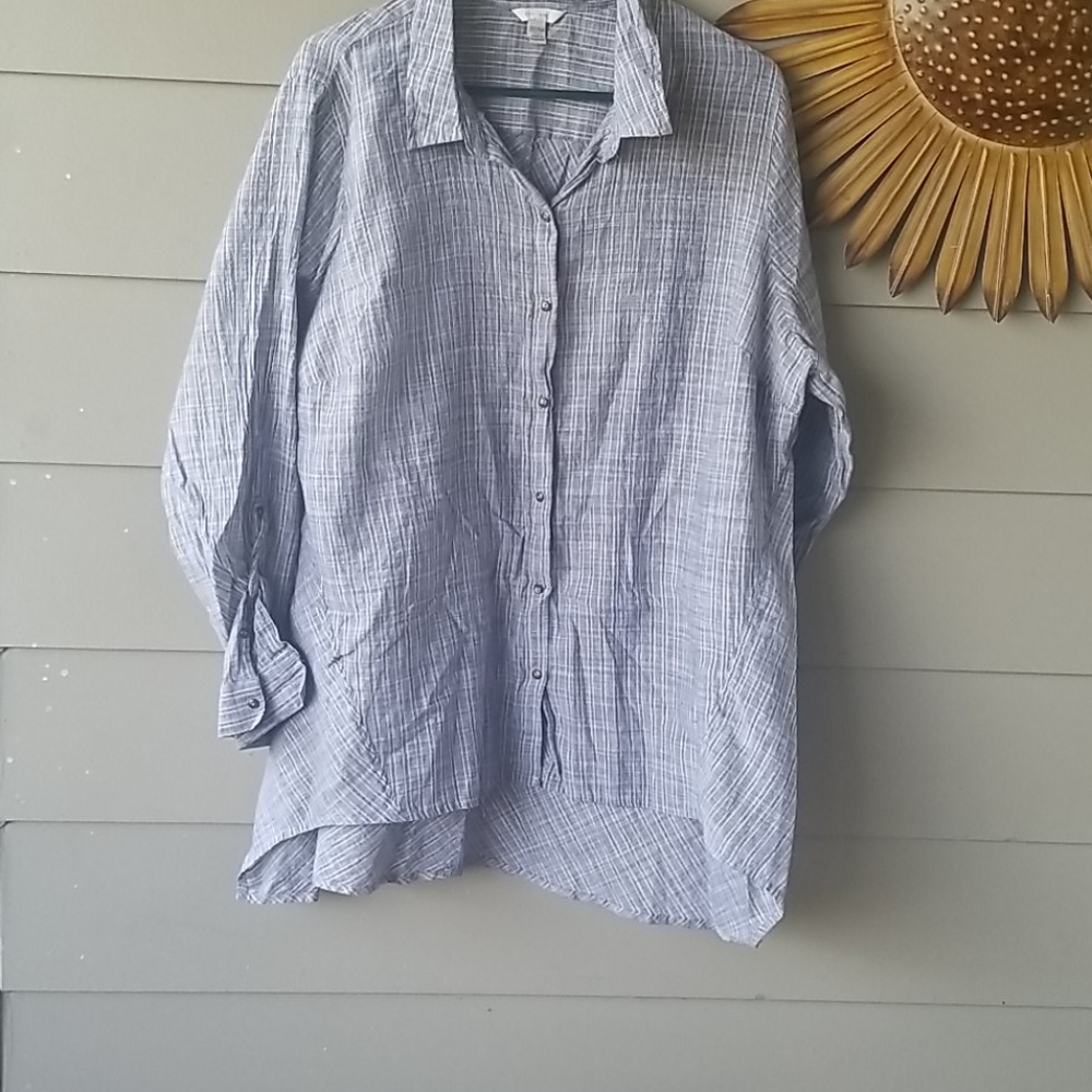 Blue plad long sleeve shirt